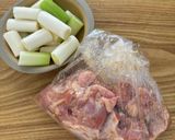 鶏肉と白ネギのレモンペッパー照り焼き作り方1写真