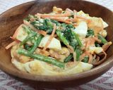 温野菜♪卵とほうれん草の胡麻マヨ作り方5写真