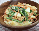 温野菜♪卵とほうれん草の胡麻マヨ作り方5写真