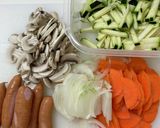 野菜たっぷりシャウエッセン　オムレツ作り方1写真