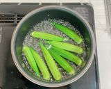 オクラの豚肉巻き　まろやかきび酢だれ作り方1写真
