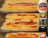 美味ドレと南蛮チーズ青ドレでサンドイッチ作り方4写真