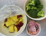 さつまいもとベーコンの甘辛バター作り方1写真