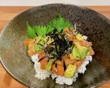 味噌だれ漬けサーモンアボカド丼作り方4写真