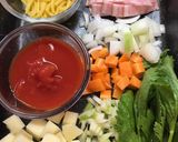 給食の「ミネストローネ」♡食べるスープ作り方1写真