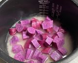 炊飯器で　紫薩摩芋の炊き込みご飯作り方3写真