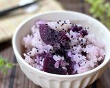 炊飯器で　紫薩摩芋の炊き込みご飯作り方5写真