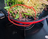 牛ひき肉とニラで●4分塩レモン焼きそば作り方2写真
