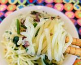 牛ひき肉とニラで●4分塩レモン焼きそば作り方4写真