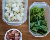 ホタテと小松菜の酒粕スープ作り方1写真