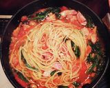 絶品☆ほうれん草とベーコンのトマトパスタ作り方5写真