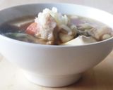 大根と鶏肉せんべい汁★蛋白質コオロギ煎餅作り方4写真
