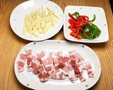 青椒肉絲(緑・赤ピーマン)作り方1写真