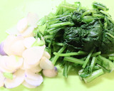 美味♪簡単♪かぶ菜と豚肉と油揚げの炒め煮作り方1写真