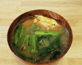 アスパラ菜と卵焼きの味噌汁作り方9写真