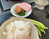 春菊とネギのチャーハン作り方1写真