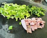 春菊とネギのチャーハン作り方2写真