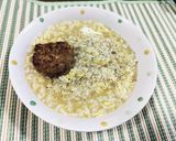 節約飯♡ハンバーグ焼いた肉汁で旨味粥作り方7写真
