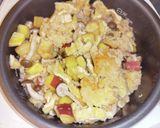 さつまいもと油揚げとしめじの炊き込みご飯作り方5写真