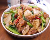 厚切り大根と豚肉と小松菜のオイスター炒め作り方6写真