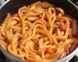 時短簡単ベーコンとキムチの炒めうどん作り方6写真