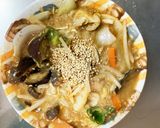 レンジ簡単きな粉和風焼きそば味甘酢酢豚作り方17写真