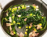 ほうれん草とベーコンのめんつゆバター炒め作り方3写真