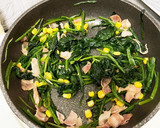 ほうれん草とベーコンのめんつゆバター炒め作り方3写真