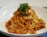 焼肉のタレとトマトジュースでミートスパ作り方8写真