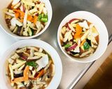 肉無根菜たっぷりケチャあん味温野菜サラダ作り方15写真