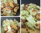 鶏肉とキャベツとじゃが芋の味噌バター炒め作り方4写真