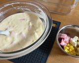 レンジで簡単！ハムチーズコーンの蒸しパン作り方2写真