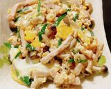 豚肉、しめじ、ニラの卵とじ丼作り方7写真
