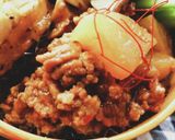 大根★照りってりそぼろ★豚バラ旨辛★弁当作り方5写真