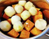 カボチャとさといものめんつゆ煮。作り方3写真