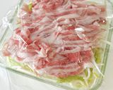 レンジで豚バラキャベツともやしの香味だれ作り方2写真