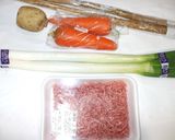 肉団子と蓮根牛蒡人参の煮物♪皮膚病に簡単作り方1写真