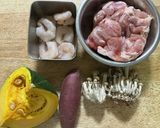 かぼちゃきのこの鶏肉照り焼き作り方1写真