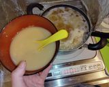 たっぷり三つ葉のかき玉親子丼作り方5写真