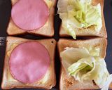 チーズとハムとレタスの焼きサンドイッチ作り方2写真