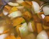 カボチャの大豆& ベーコン入スープ作り方3写真