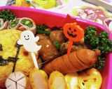 今日のキャラ弁（ハロウィンオムライス弁）作り方3写真