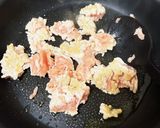 オクラと鶏肉のクリームパスタ作り方2写真