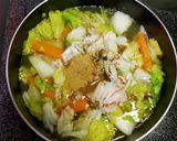 毛ガニと白菜の中華丼作り方4写真