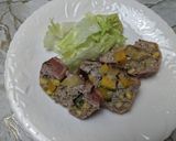 かぼちゃと焼き芋入り秋のミートローフ作り方4写真
