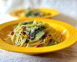 市販のソースと冷凍野菜でオイルパスタ作り方8写真