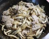 美味♪豚小間肉かんぴょうシメジの卵とじ作り方7写真