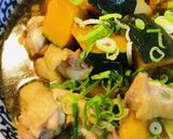 時間差煮●鶏もも肉とかぼちゃ＆根菜の甘煮作り方4写真