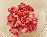 レンジで簡単、大根の皮と豚細切れ肉の煮物作り方7写真