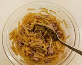 レンジで簡単、大根の皮と豚細切れ肉の煮物作り方10写真